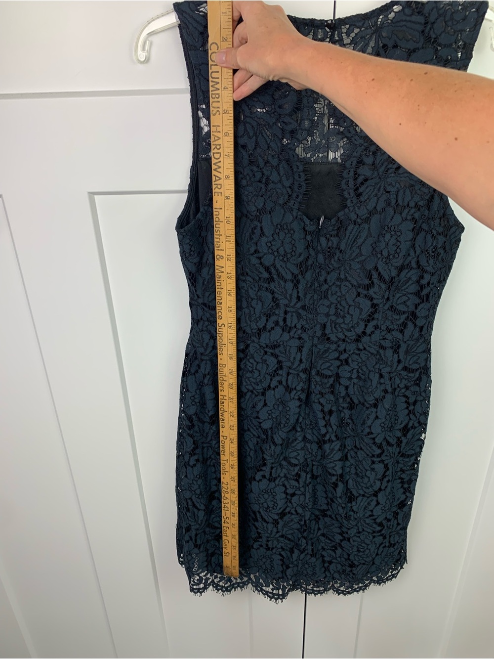 Banana Republic Lace Sheath Dress Navy Sleeveless 10 Cocktail Wedding - Picture 8 of 9
